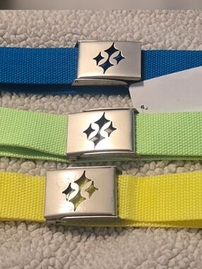 New! JoFit Canvas Golf Belts. Set Of 3. Blue, Green, Yellow. Cut To Your Size.